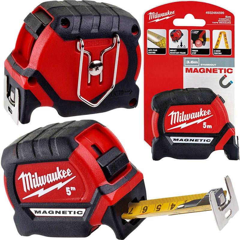 Milwaukee 4932464599 Mètre Ruban Magnétique 5m Haute Précision Clair Qualité Industrielle Outils à Main Accessoire