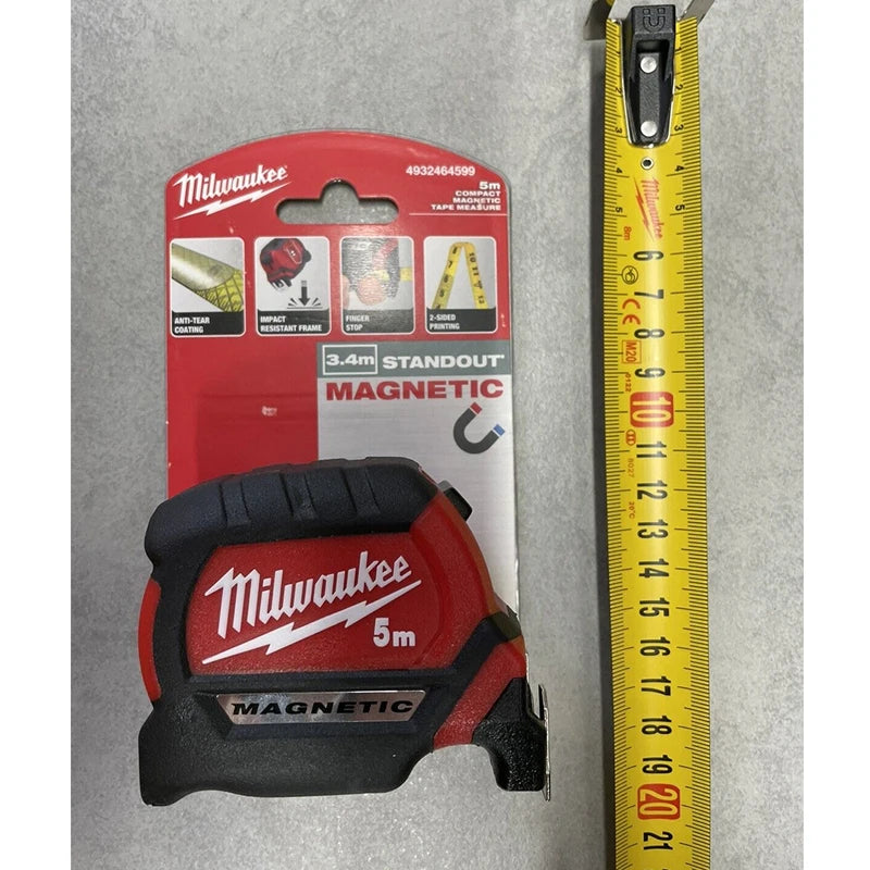 Milwaukee 4932464599 Mètre Ruban Magnétique 5m Haute Précision Clair Qualité Industrielle Outils à Main Accessoire